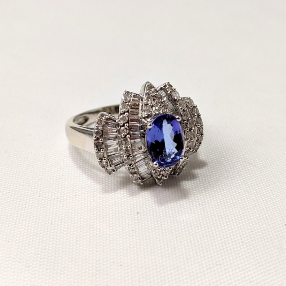 14k Tanzanite Diamond Cocktail Ring - Picture 3 of 8